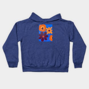 Purple & Peach Flowers Kids Hoodie